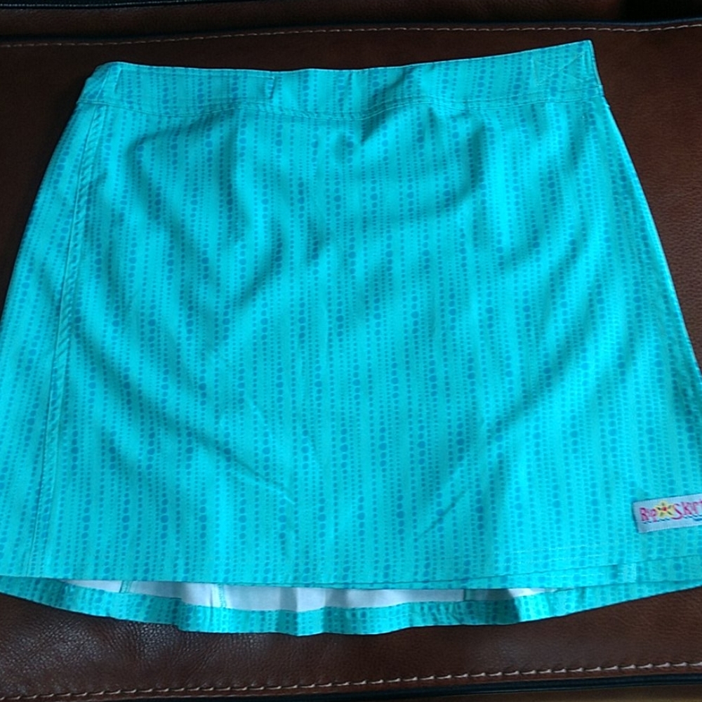 Velcro warp around skirt turq with blue dots